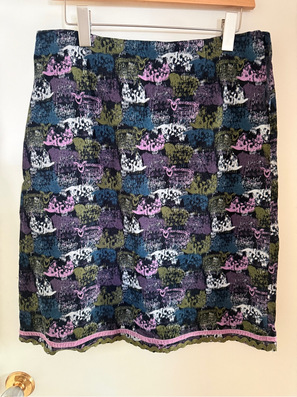 Mistral Sheep Print Corduroy Skirt Size 12 Cottagecore Whimsical Boho